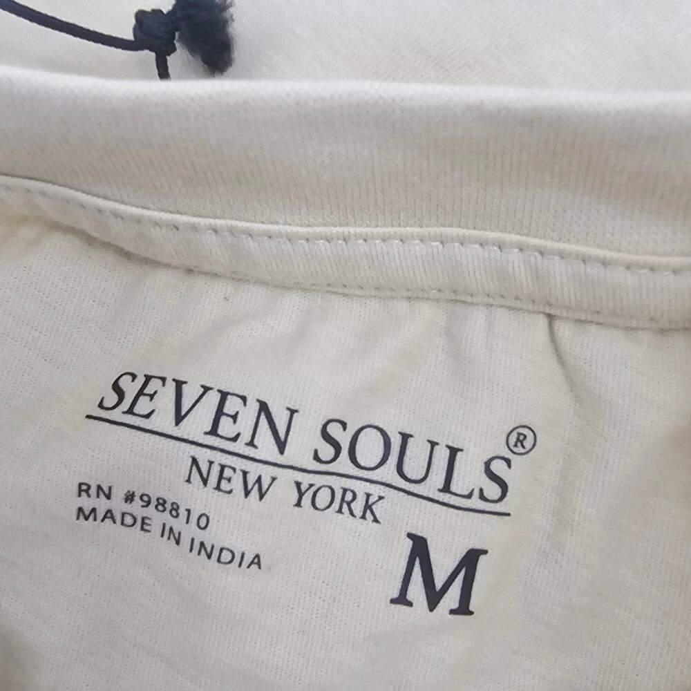 NEW Seven Souls Savage Balanced Chaos Beige Graphic Tee T-Shirt Size M 4062 - Picture 5 of 12